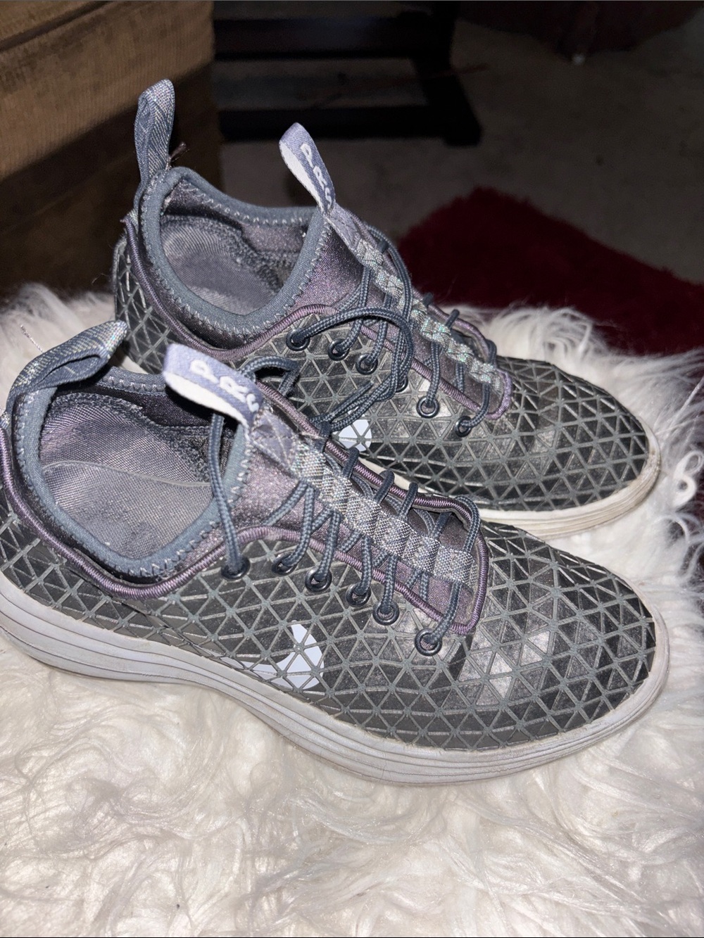 Nike Black Textured Triangle-Pattern Sneakers